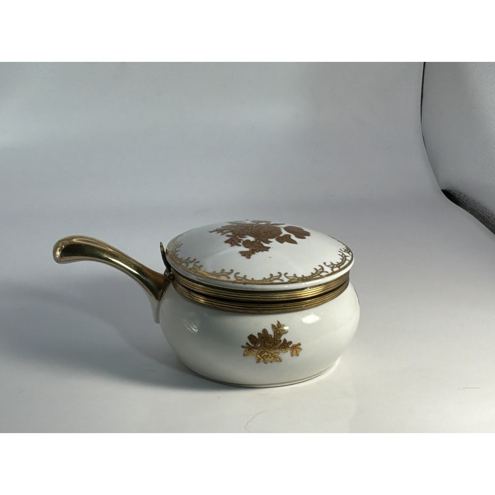 Vintage Andrea by Sadek 1960's Gold & White Porcelain Silent Butler‎ Floral
